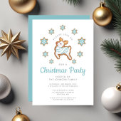 かわいいトナカイのクリスマスパーティー 招待状