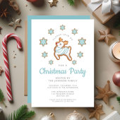 かわいいトナカイのクリスマスパーティー 招待状