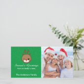 かわいいトナカイのクリスマスフォトカード シーズンカード (スタンド正面)