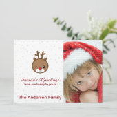かわいいトナカイのクリスマスフォトカード シーズンカード (スタンド正面)