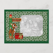 かわいいトナカイのクリスマスホリディフォトポストカード シーズンポストカード (正面)