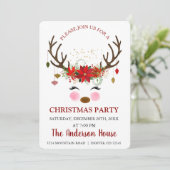 かわいいトナカイのクリスマスホリデーパーティー 招待状 (スタンド正面)