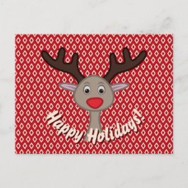 かわいいトナカイのクリスマスホリデー シーズンポストカード