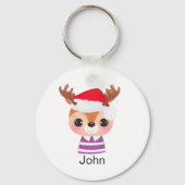 かわいいトナカイのクリスマス冬の動物 キーホルダー (正面)
