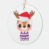 かわいいトナカイのクリスマス冬の動物 セラミックオーナメント (左)