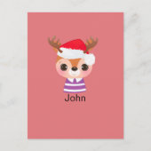 かわいいトナカイのクリスマス冬の動物 ポストカード (正面)