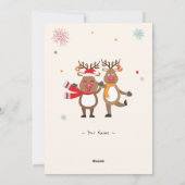 かわいいトナカイのクリスマス ウォーム フラット ホリデー カード (裏面)