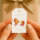 かわいいトナカイのクリスマス ギフトタグ