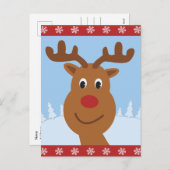 かわいいトナカイのクリスマス シーズンポストカード (正面/裏面)