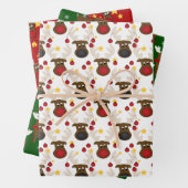 かわいいトナカイのクリスマス ラッピングペーパーシート (インサイチュ)