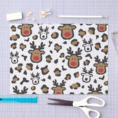 かわいいトナカイのクリスマス 薄葉紙 (クラフト)