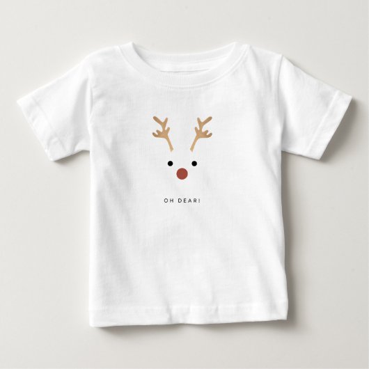かわいいトナカイのクリスマスTシャツ ベビーTシャツ (正面)