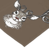 かわいいトナカイのシカのコテッジのテーブルのランナーの茶色 ロングテーブルランナー (コーナー)