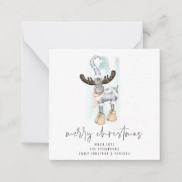 かわいいトナカイのスクリプトメリークリスマスカード ノートカード