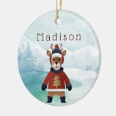 かわいいトナカイのセーター セラミックオーナメント (左)