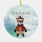 かわいいトナカイのセーター セラミックオーナメント (裏面)
