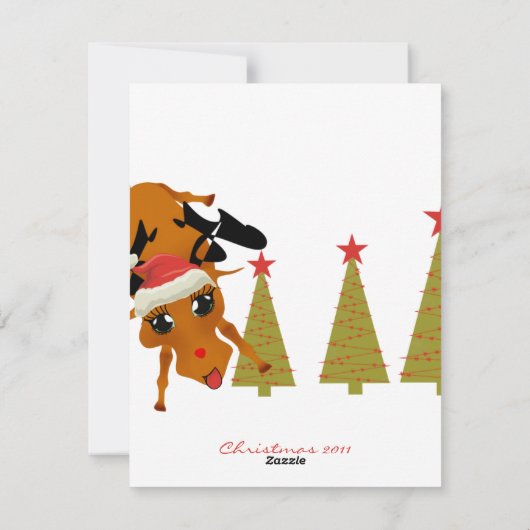 かわいいトナカイのメリークリスマスカード シーズンカード (裏面)