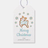 かわいいトナカイのメリークリスマスクラシック ギフトタグ (正面)