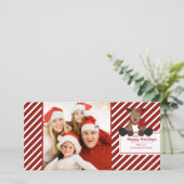 かわいいトナカイのメリークリスマスファミリーフォトカード シーズンカード (スタンド正面)