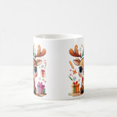 かわいいトナカイのメリークリスマスプレゼント コーヒーマグカップ (中央)