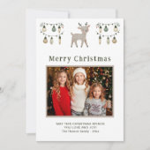 かわいいトナカイのメリークリスマス家族の写真 シーズンカード (正面)