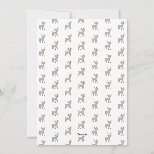 かわいいトナカイのメリークリスマス家族の写真 シーズンカード (裏面)