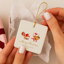 かわいいトナカイのメリークリスマス オーナメント