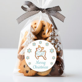 かわいいトナカイのメリークリスマス ラウンドシール