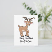 かわいいトナカイのルドルフのホリデーカード シーズンカード (スタンド正面)
