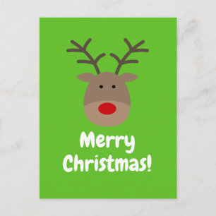 かわいいトナカイのロゴがついたクリスマスカード シーズンポストカード