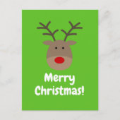 かわいいトナカイのロゴがついたクリスマスカード シーズンポストカード (正面)