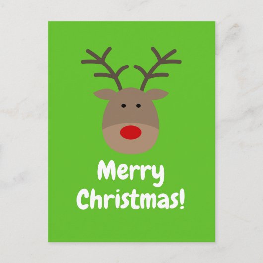 かわいいトナカイのロゴが入ったメリークリスマスはがき シーズンポストカード (正面)