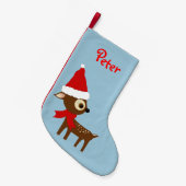 かわいいトナカイの名パーソナライズされた前クリスマスストッキング スモールクリスマスストッキング (正面 (吊り時))