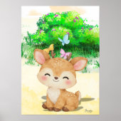 かわいいトナカイの壁アート プリント可能なポスター ポスター (正面)