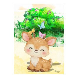 かわいいトナカイの壁アート プリント可能なポスター ポスター