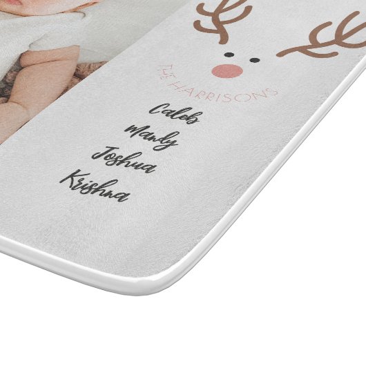 かわいいトナカイの家族の名カスタム前のカッティングボード カッティングボード (角)