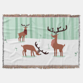 かわいいトナカイの毛布 スローブランケット