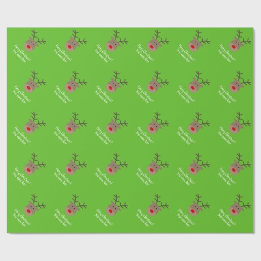 かわいいトナカイの漫画のクリスマスのクリスマスのプレゼント ラッピングペーパー (フラット)