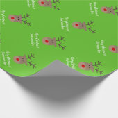 かわいいトナカイの漫画のクリスマスのクリスマスのプレゼント ラッピングペーパー (角)