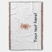 かわいいトナカイの漫画 スローブランケット (正面縦)