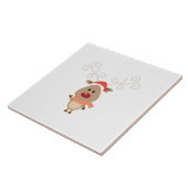 かわいいトナカイの漫画 タイル (側面)