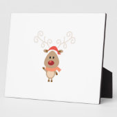 かわいいトナカイの漫画 フォトプラーク (側面)