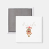 かわいいトナカイの漫画 マグネット (正面/裏面)