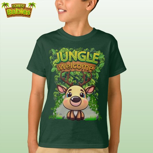 かわいいトナカイの野生のシカのキャラクター 🦌 Tシャツ