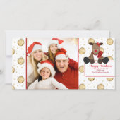 かわいいトナカイの鐘クリスマスファミリーフォトカード シーズンカード (正面)