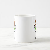 かわいいトナカイの顔 名前入り ホリデー コーヒーマグカップ (中央)