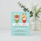 かわいいトナカイはクリスマスのパーティの招待状をからかいます 招待状 (スタンド正面)