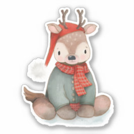 かわいいトナカイイラストレーションクリスマス シール