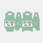 かわいいトナカイカスタム文字ホリデーズオフィスボックス フェイバーボックス (折り畳みなし)