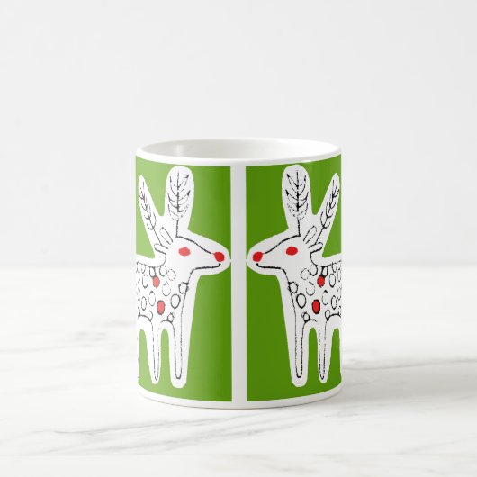 かわいいトナカイキスグリーン コーヒーマグカップ (中央)